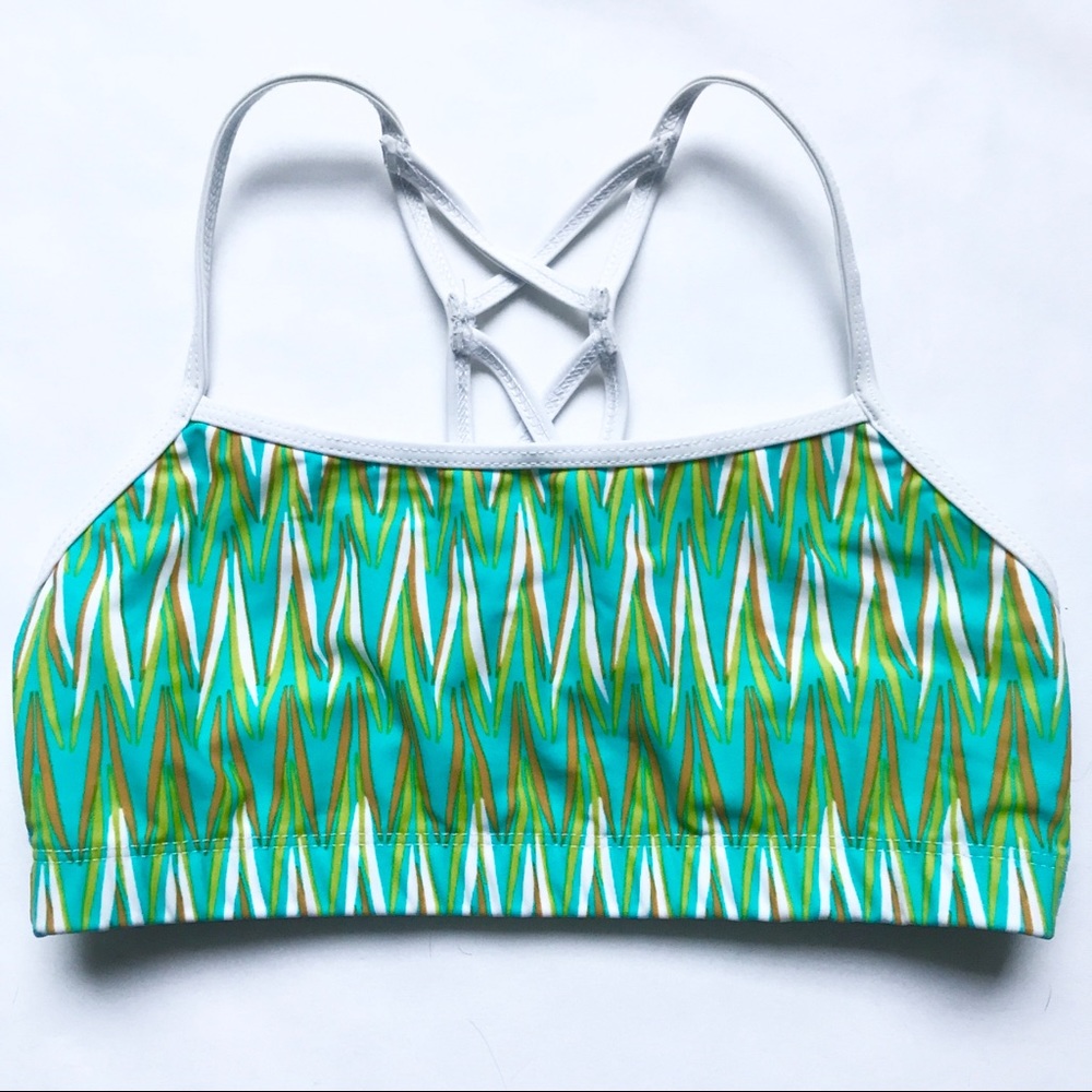 Valleau Apparel sports bra green with strappy back